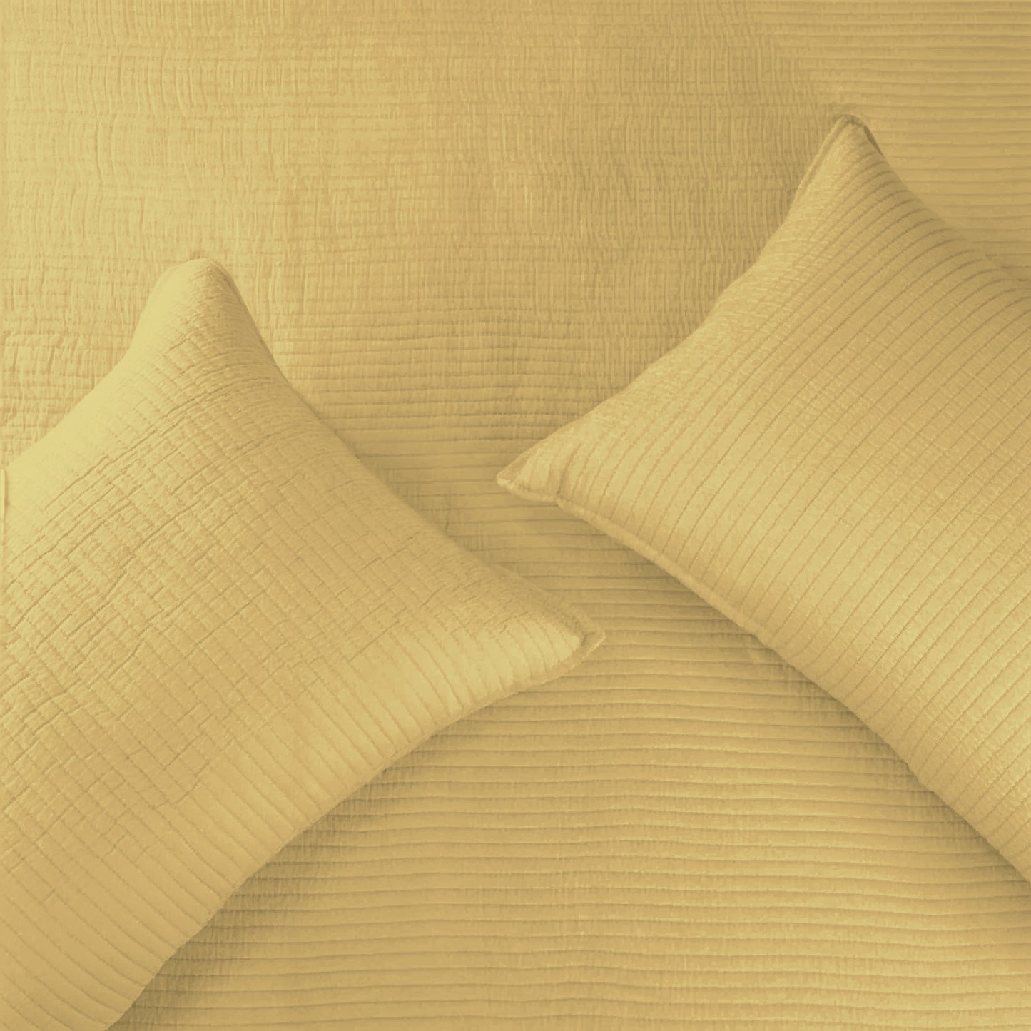 Golden Hearth quilted bedspread - mustard yellow
Mustard yellow cotton bedspread with pillow covers
Warm tone quilted bedding set - king size