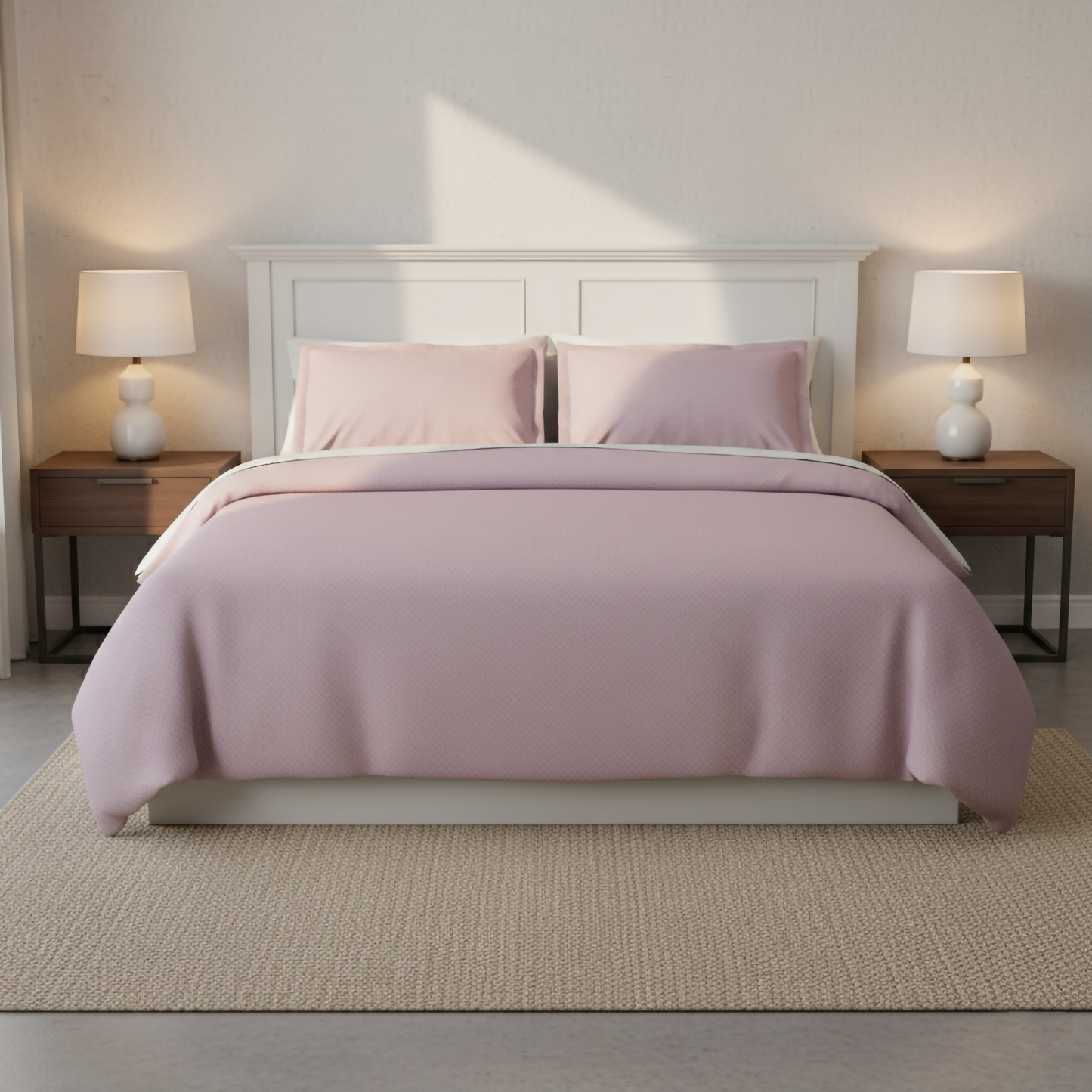 Blush Thread: King Size Dobby Weave Bedsheet