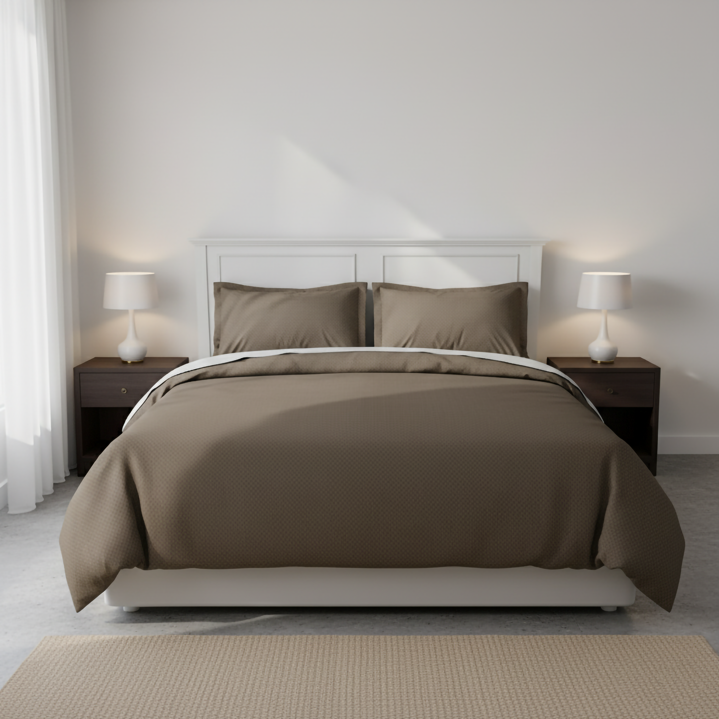 Mocha Earth: King Size Dobby Weave Bedsheet
