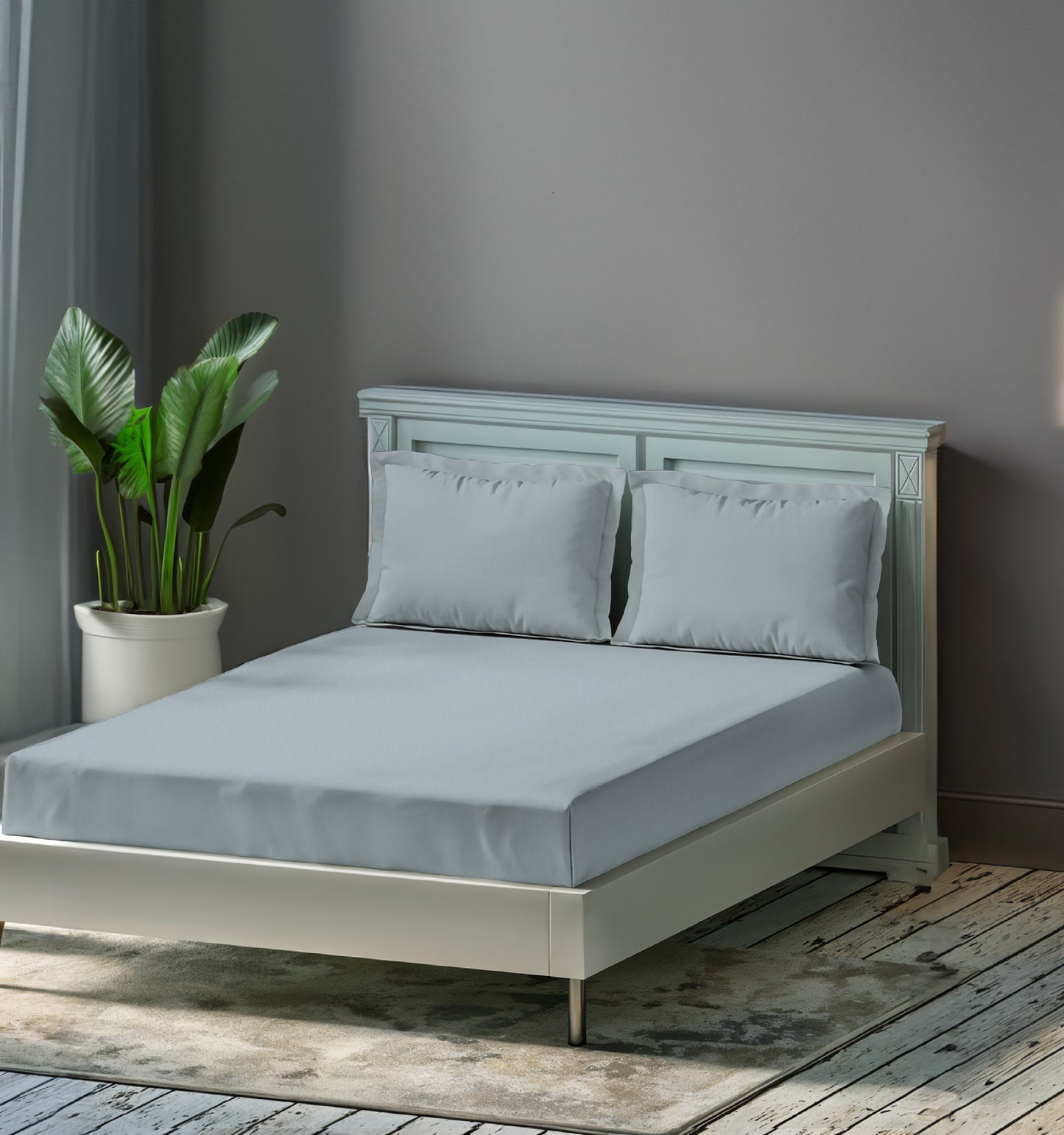 Ocean Hush bedsheet - slate blue satin cotton 300 TC
Luxury slate blue king bedsheet - Cloud Comfort
Cotton satin bedsheet with a calming ocean tone
