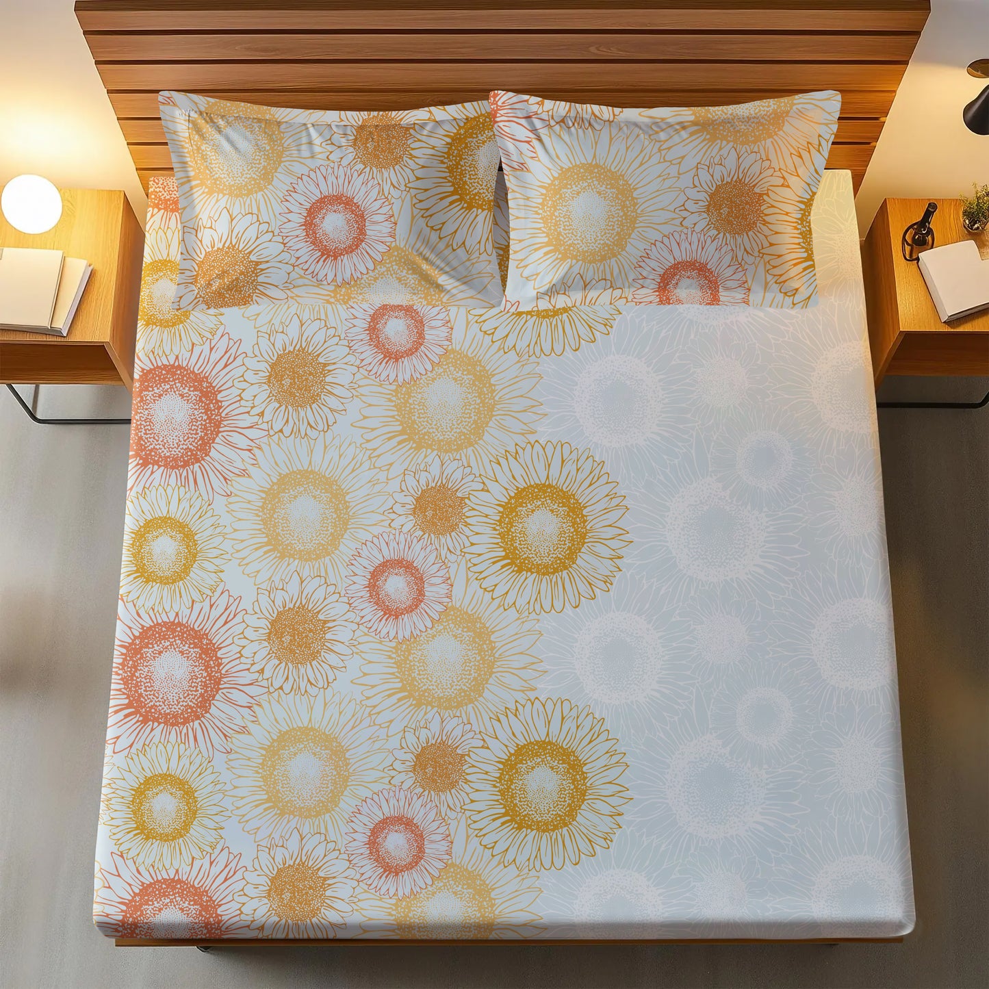 Aakaash Taraang - 300 TC Sateen Printed Flat Set