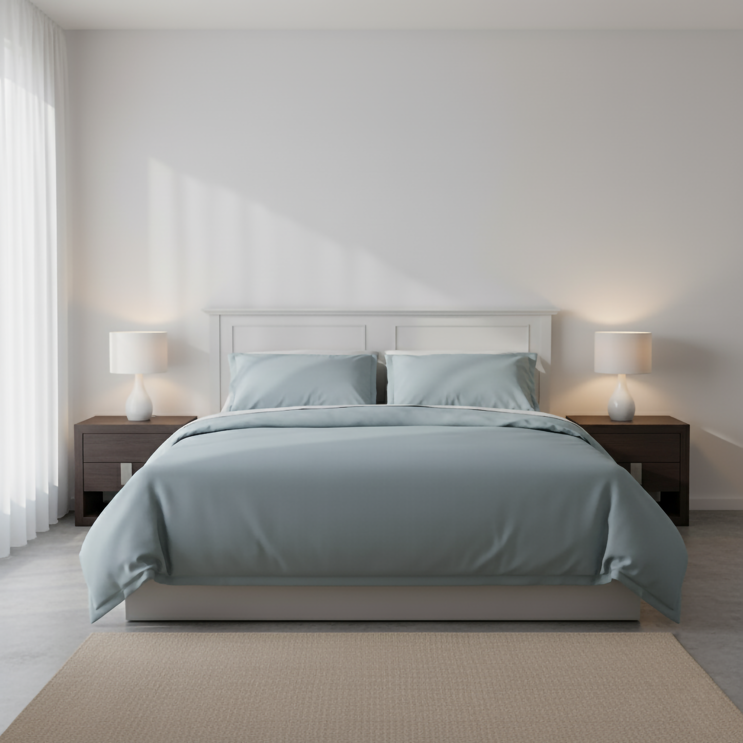 Ocean Hush: King Size Sateen Bedsheet