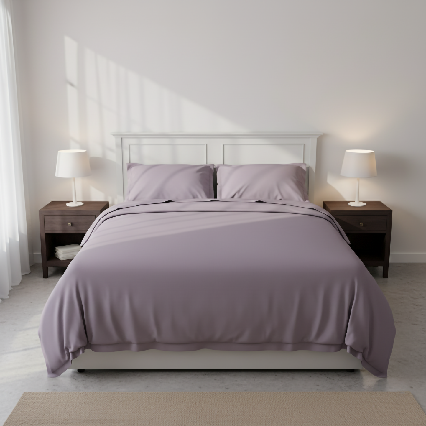 Dusted Mauve: King Size Sateen Bedsheet
