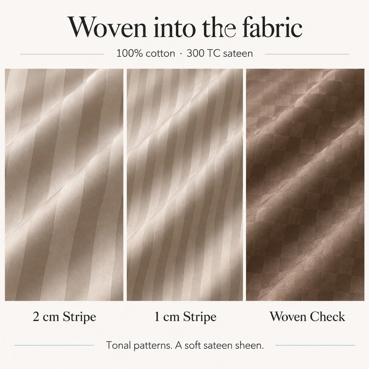 Dreamscape Woven — 300 TC Cotton Sateen Bedsheet Set
