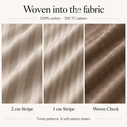 Dreamscape Woven — 300 TC Cotton Sateen Bedsheet Set