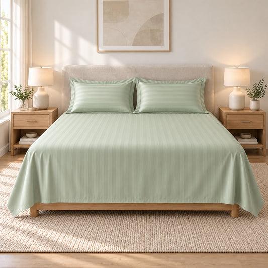 Dreamscape Woven — 300 TC Cotton Sateen Bedsheet Set