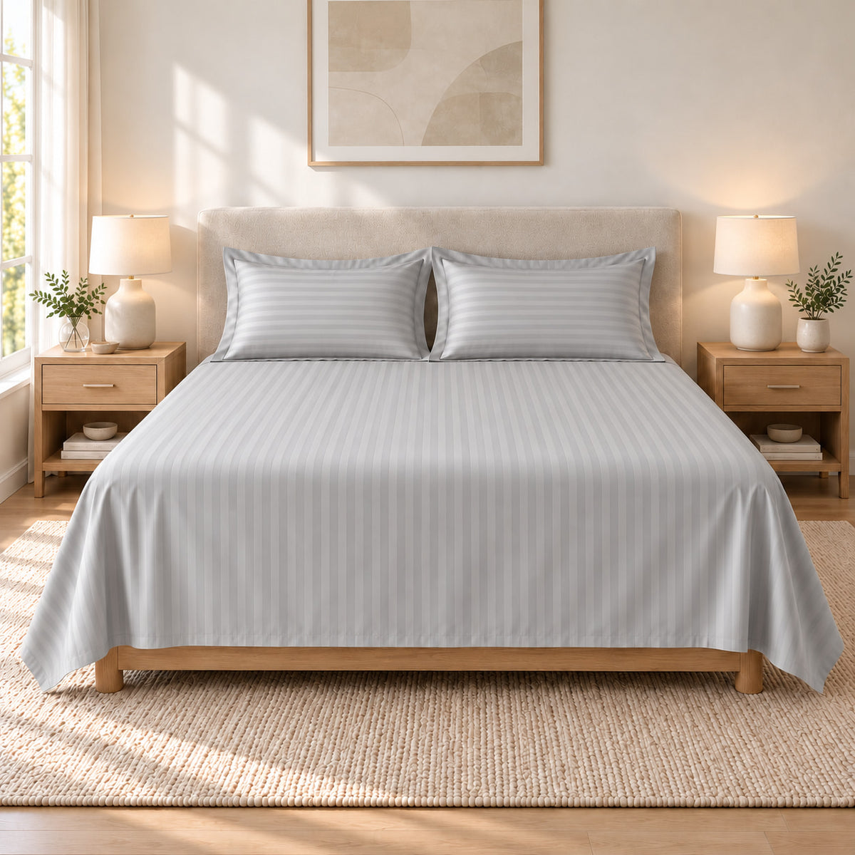 Dreamscape Woven — 300 TC Cotton Sateen Bedsheet Set