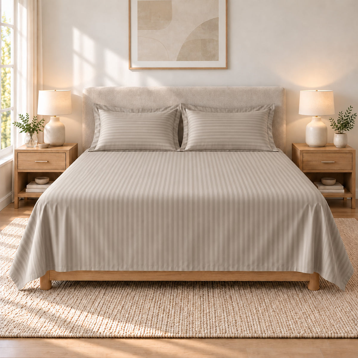 Dreamscape Woven — 300 TC Cotton Sateen Bedsheet Set