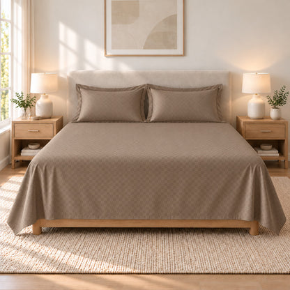 Dreamscape Woven — 300 TC Cotton Sateen Bedsheet Set