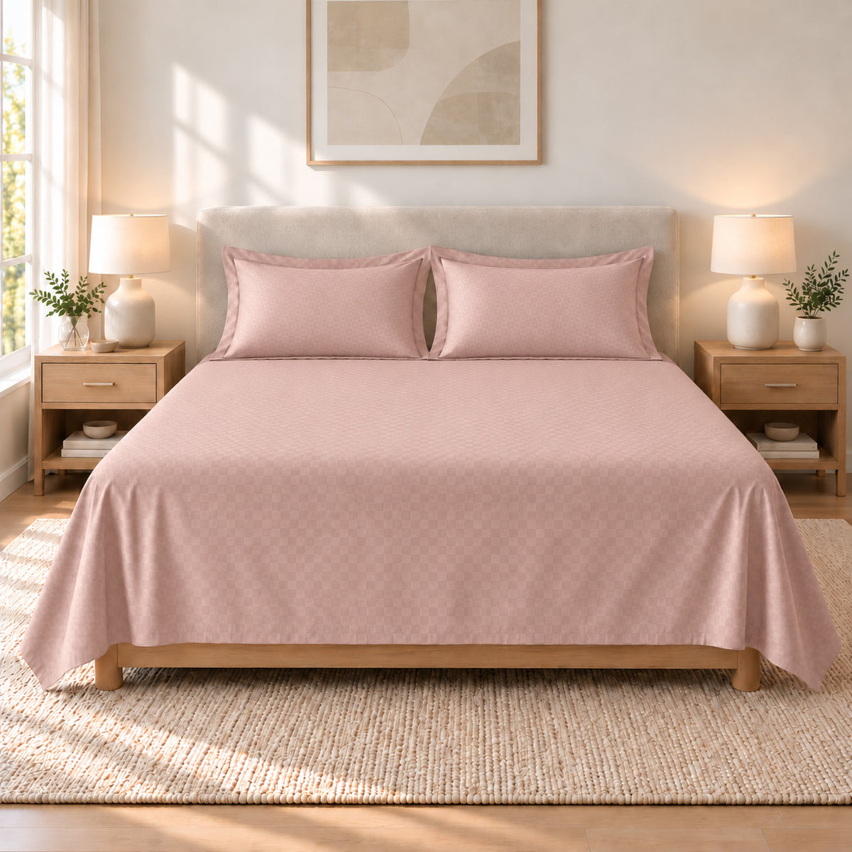Dreamscape Woven — 300 TC Cotton Sateen Bedsheet Set