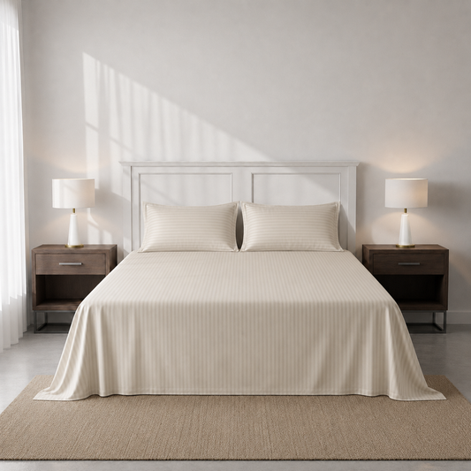 Dreamscape Woven Dobby – 300 TC Sateen Bedsheet Set