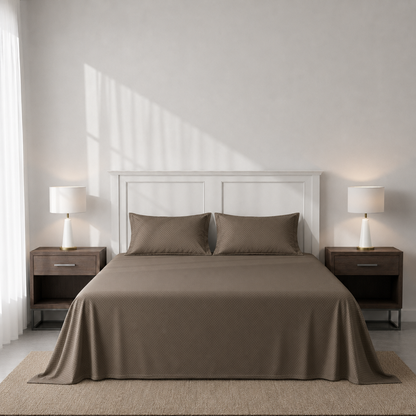 Dreamscape Woven Dobby – 300 TC Sateen Bedsheet Set