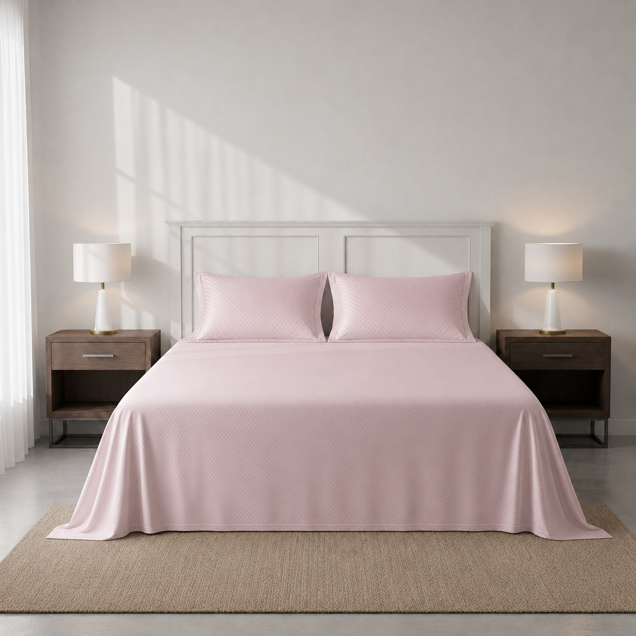 Dreamscape Woven Dobby – 300 TC Sateen Bedsheet Set