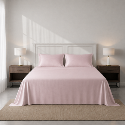 Dreamscape Woven Dobby – 300 TC Sateen Bedsheet Set