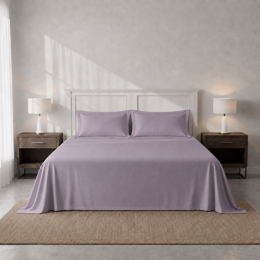 Dusted Mauve: King Size Sateen Bedsheet