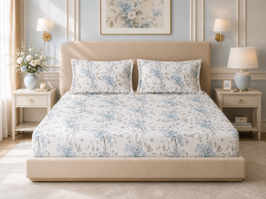 Prakosh - 200 TC Percale Printed Flat Set