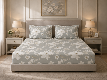 Nivaan Shwas - 200 TC Percale Printed Flat Set