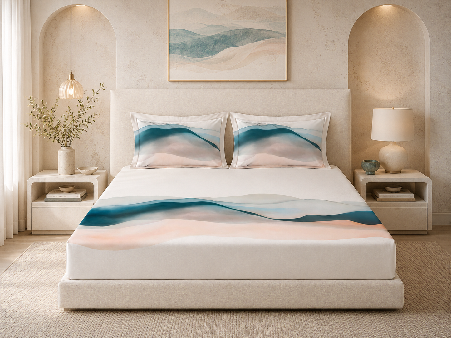 Madhur Saanjh - 200 TC Percale Printed Flat Set