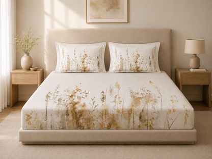 Komal Reva - 200 TC Percale Printed Flat Set