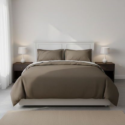 Mocha Earth: King Size Dobby Weave Bedsheet