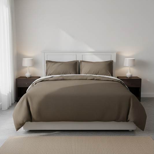 Mocha Earth: King Size Dobby Weave Bedsheet