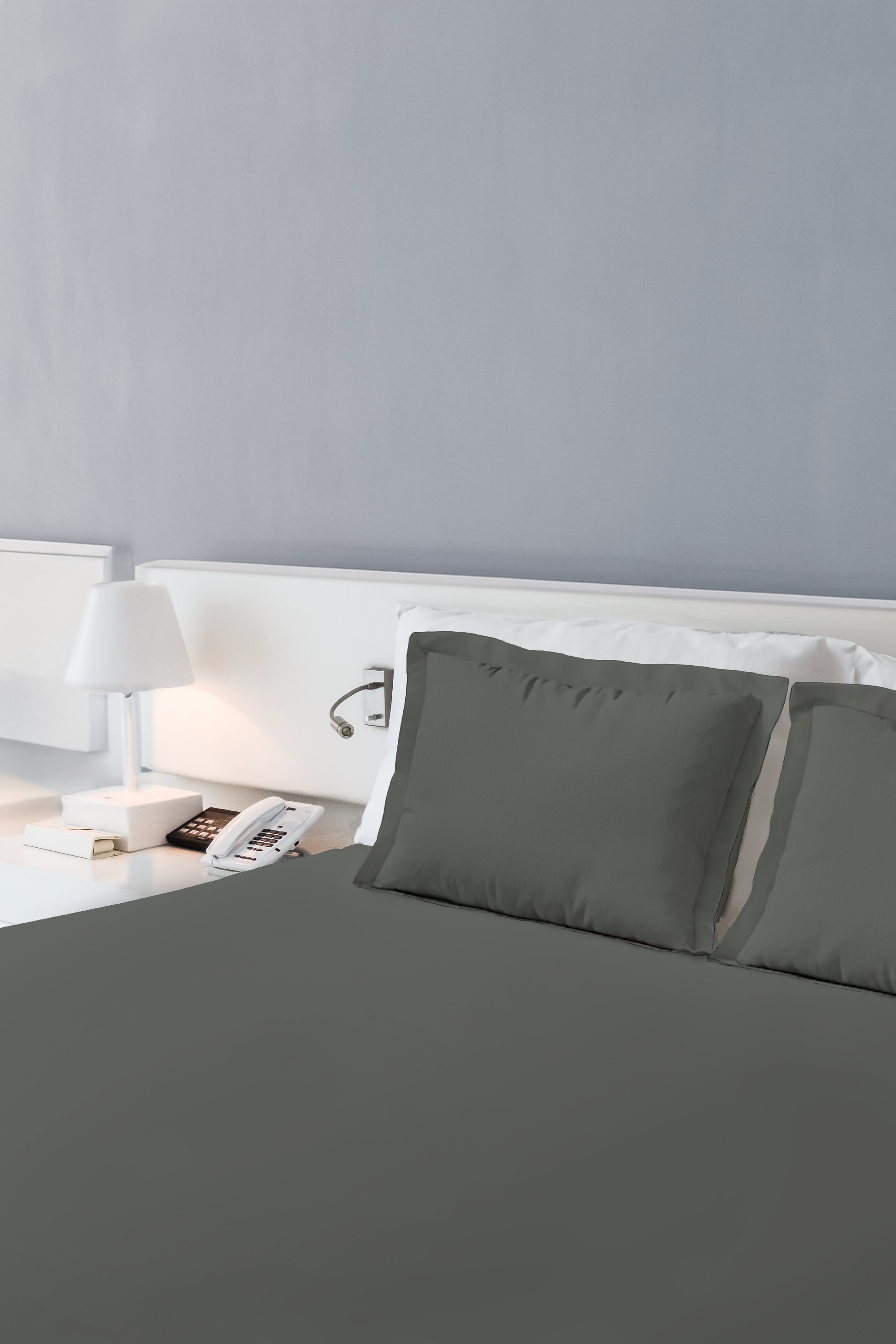 Midnight Velvet bedsheet - dark grey satin cotton
300 TC cotton bedsheet king size - Cloud Comfort
Luxury grey bedsheet with pillow covers

