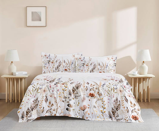 Sugandh Pankh - 300 TC Sateen Printed Flat Set