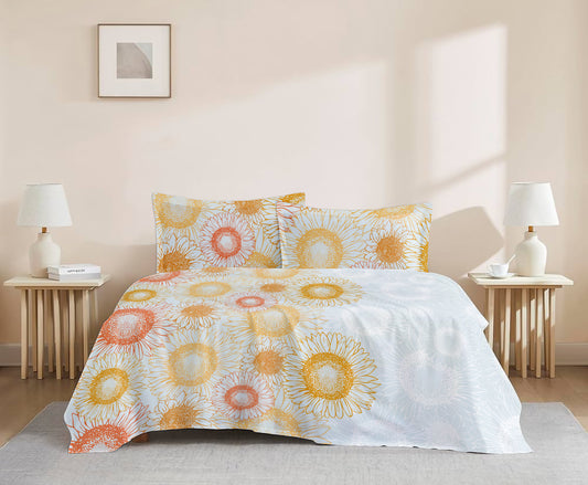 Aakaash Taraang - 300 TC Sateen Printed Flat Set