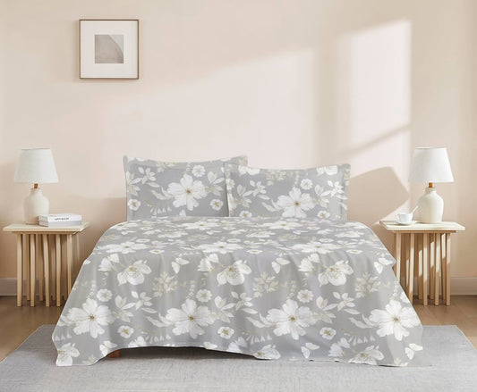 Nivaan Shwas - 200 TC Percale Printed Flat Set