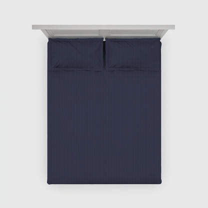Midnight Line – King Size Stripe Weave Bedsheet
