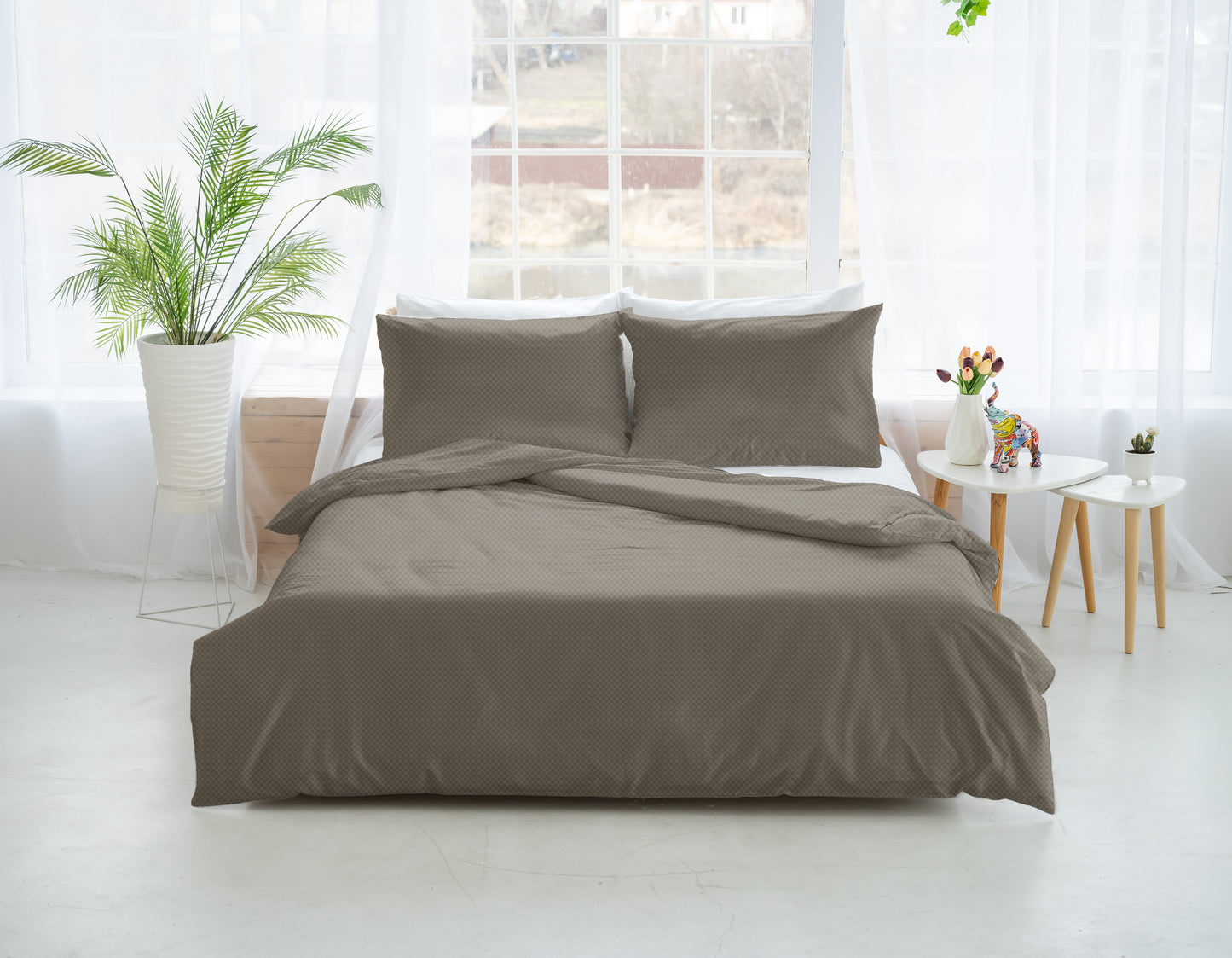 Mocha Earth – King Size Dobby Weave Bedsheet
