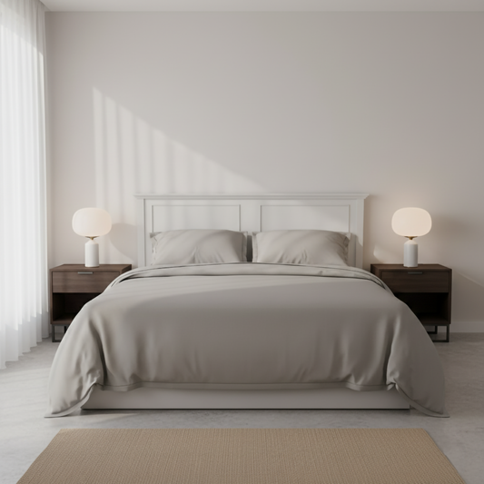 Lunar Shimmer: King Size Sateen Bedsheet