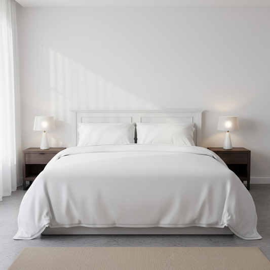 Alabaster Serenity: King Size Sateen Bedsheet