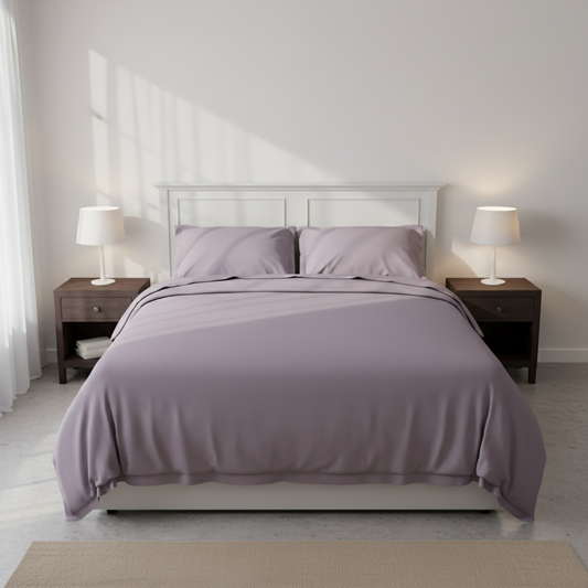 Dusted Mauve: King Size Sateen Bedsheet